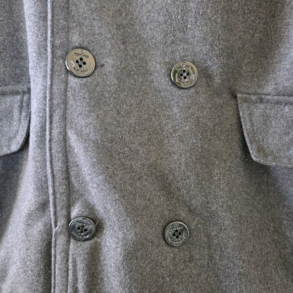 Urban Republic Charcoal Peacoat Jacket Sherpa Lined Double Breasted Men Size L - Picture 3 of 13